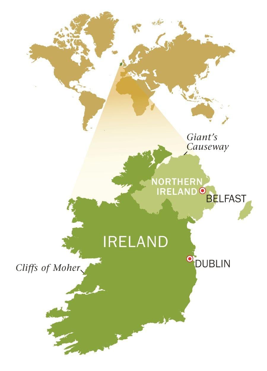 kaart emerald isle iirimaa