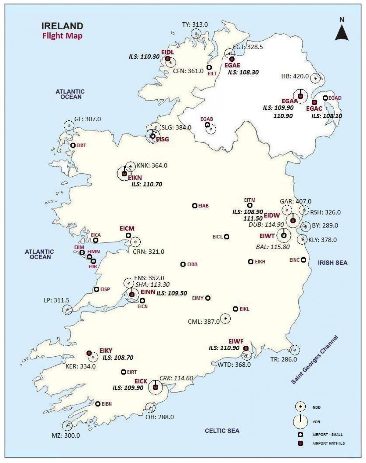 kaart iirimaa näitab lennujaamad