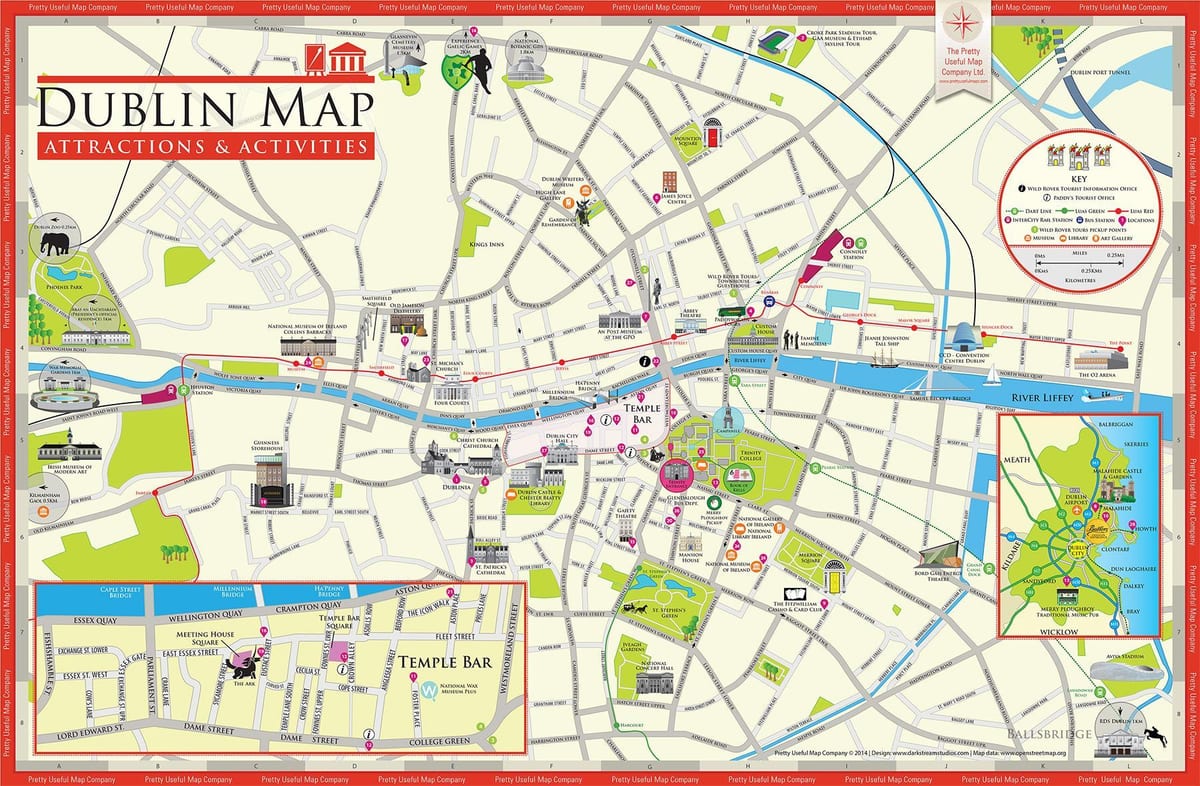 kaart dublin iirimaa vaatamisväärsused