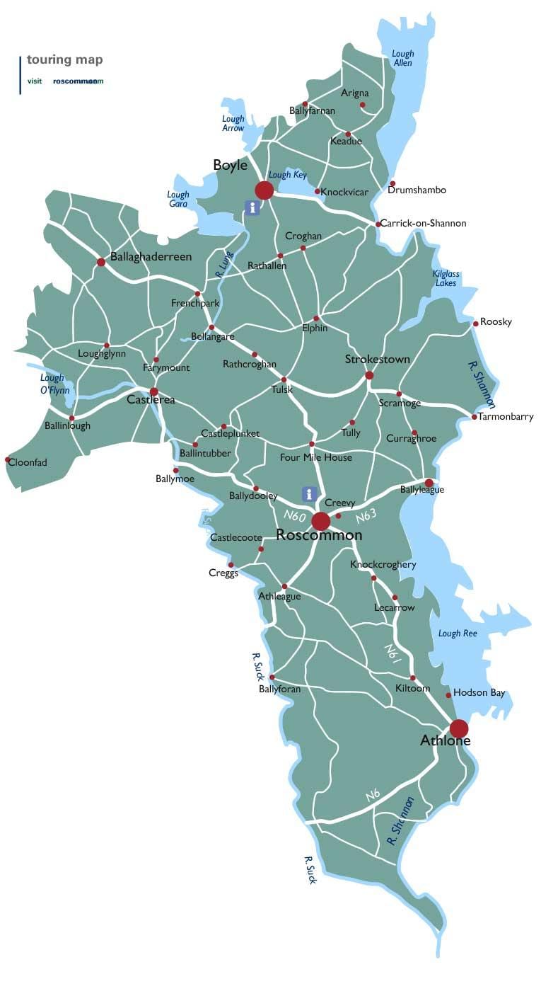 kaart maakond roscommon iirimaa
