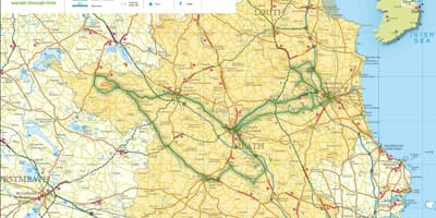 Kaart boyne valley iirimaa