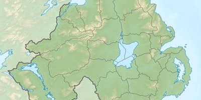 Kaart füüsiline kaart, põhja-iirimaa