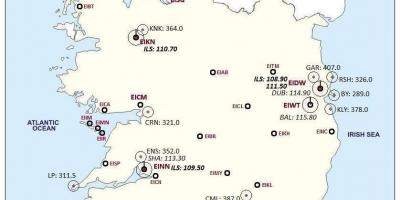 Kaart iirimaa näitab lennujaamad