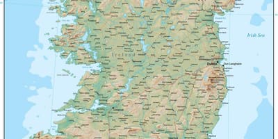 Kaart, maastik iirimaa 