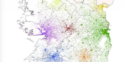 Iirimaa rahvastiku tiheduse kaart