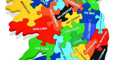Kaart kaart on iirimaa gaeilge