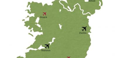 Rahvusvahelised lennujaamad iirimaal kaart