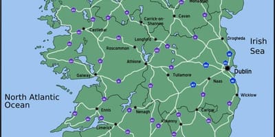 Kaart sõidu kaart iirimaa kaugus