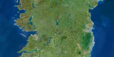 Kaart, satelliit-kaart, iirimaa